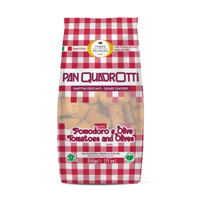 Pan Quadrotti 200g Tomato and Olive Flavour